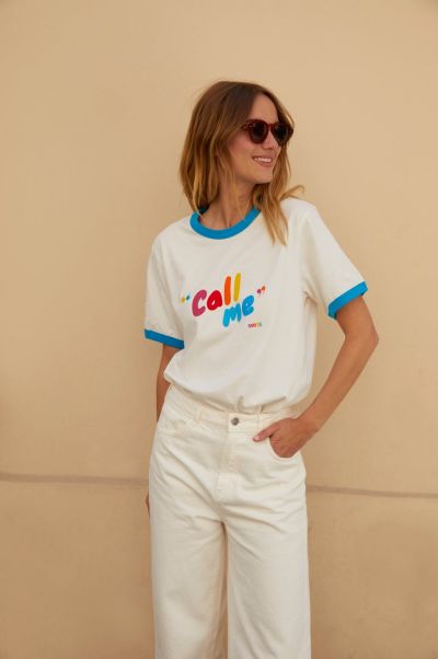 Tops, T-Shirts And Bodysuits Women Balzac Paris Price Meltdown Tee-Shirt Bree Call Me Multicolore White