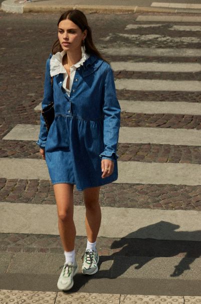 Balzac Paris Shop Robe Belkis Bleu Midi Blue Dresses Women