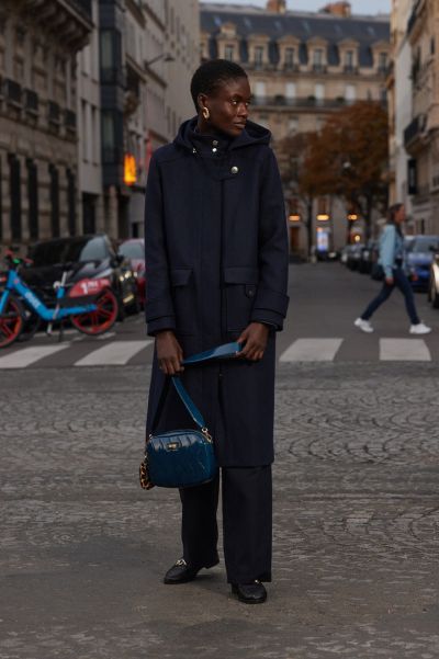 Luxury Manteau Quibery Marine Jackets And Coats Blue Balzac Paris Women