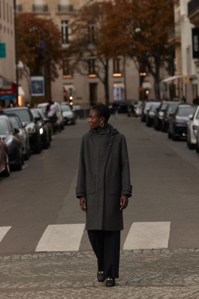 Jackets And Coats Grey Balzac Paris Manteau Jarry Gris Anthracite Women Generate