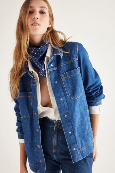 Jackets And Coats Exquisite Balzac Paris Women Blue Veste Manoa Jean