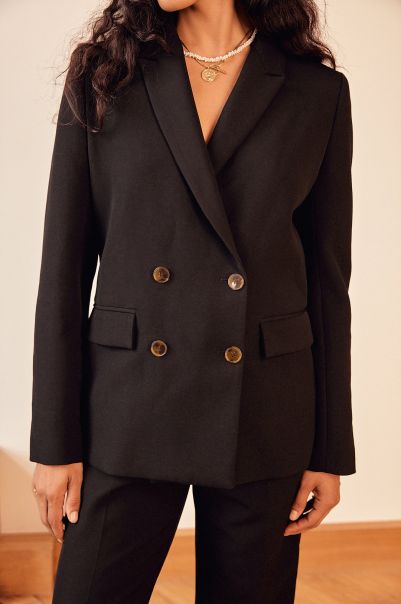 Balzac Paris Black Women Veste Naël Noir Durable Jackets And Coats