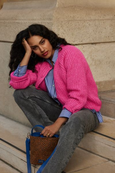 Cardigan Lecture Fuchsia Pink Women Balzac Paris Sweaters And Cardigans Specialized