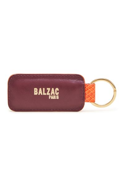 Balzac Paris Elegant Porte-Clés Nestor Orange Et Bordeaux Women Little Leather Orange