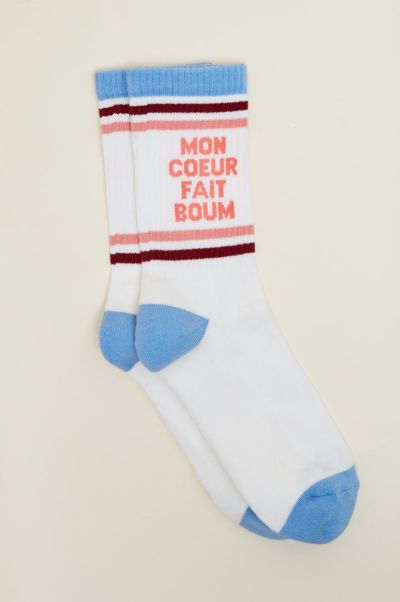 Socks Rapid Balzac Paris Women White Chaussette Boum