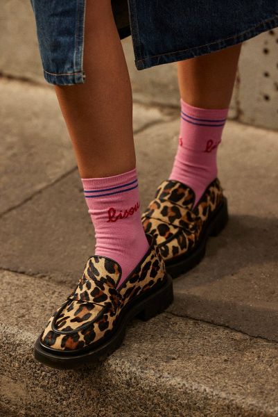 Chaussettes Love Bisou Rose Et Bleu Cheap Pink Socks Women Balzac Paris