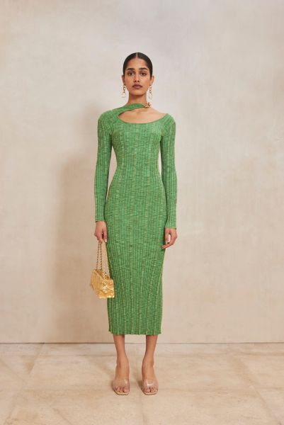 Women Cult Gaia Practical Ebba Knit Dress - Emerald Dresses Emerald
