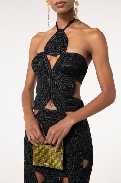Women Black Dresses Long-Lasting Cult Gaia Shenaz Crochet Dress - Black