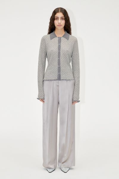 Bobbi Cardigan - Grey Stone Stine Goya Knitwear Women High Quality