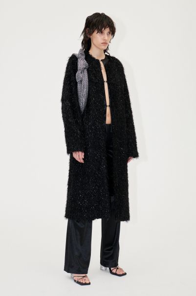 Women Alec Coat - Fluffy Black Outerwear Stine Goya Special