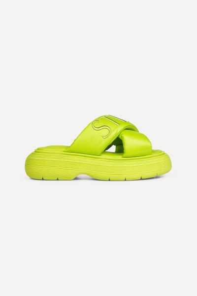 Swimwear Bubble Sandals - Acid Lime Green Women Cozy Stine Goya