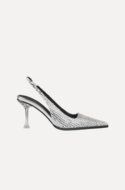Eiffel Crystal Heels - Silver Stine Goya Shoes Practical Women